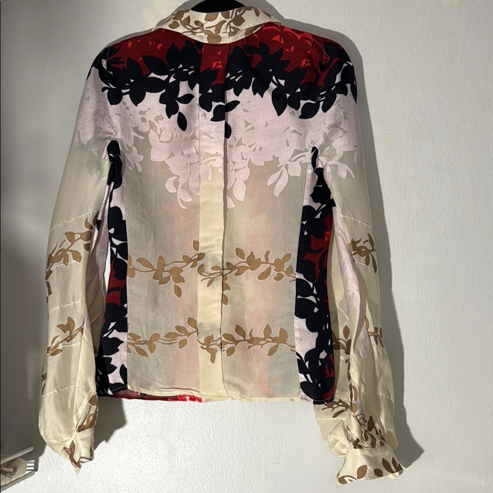 Carolina Herrera Floral Red and Black Women's Top size 4 - Picture 4 of 6